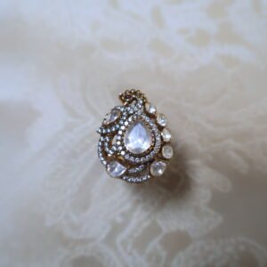 92.5 silver ring with Moissanite and semi-precious stones – handcrafted designer ring with diamond-like sparkle