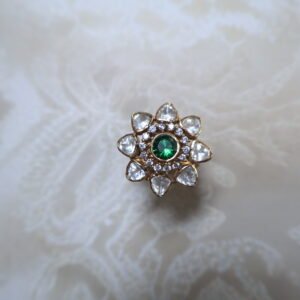 92.5 silver ring with Moissanite and semi-precious stones – handcrafted designer ring with diamond-like sparkle