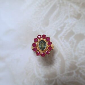 92.5 silver ring handcrafted with a mix of precious and semi-precious stones – a perfect blend of elegance and tradition.