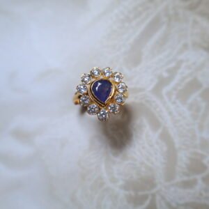 92.5 silver ring with multicolor precious and semi-precious stones – handcrafted Indian design in sterling silver