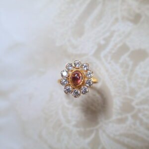 92.5 silver ring with multicolor precious and semi-precious stones – handcrafted Indian design in sterling silver
