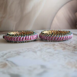 Suttarla bangles in 92.5 sterling silver with front and back enamelling – handcrafted traditional jewellery