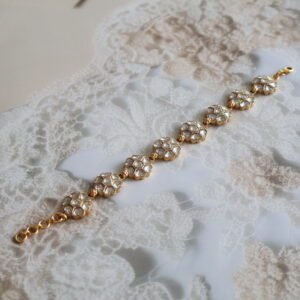 92.5 sterling silver bracelet with kundan stones and silver polish – handcrafted ethnic jewellery.