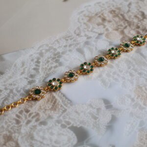 92.5 silver bracelet with kundan stones and gold polish – handcrafted traditional jewellery.