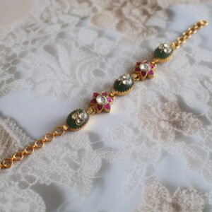 92.5 sterling silver bracelet with kundan stones – handcrafted traditional jewellery.