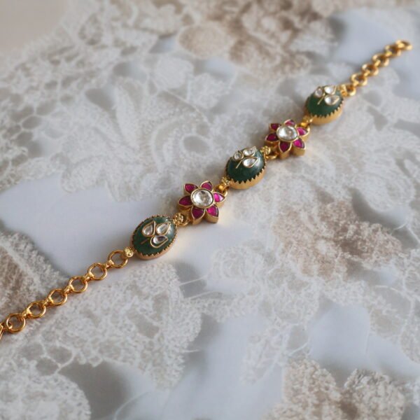 92.5 sterling silver bracelet with kundan stones – handcrafted traditional jewellery.
