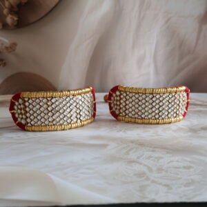 92.5 silver Bhajuband with kundan stones and gold polish – handcrafted traditional Indian jewellery