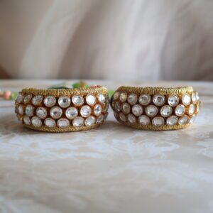 92.5 silver Punach with circle kundan stones and gold polish – traditional handcrafted Indian jewellery