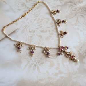 92.5 silver chain set with freshwater pearls and gold polish – elegant traditional jewellery